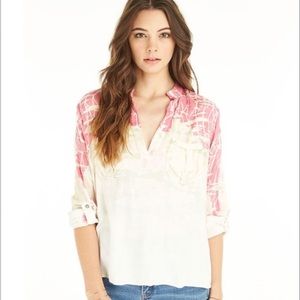 Gypsy05 Tie Dye Henley Blouse